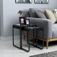 thumbnail image 2 of Furniture of America Shawton Glass Top 2-Piece Nesting Table Set in Black, 2 of 7