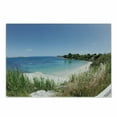 thumbnail image 1 of Sicily Cutting Board, Panoramic Coastline Photo Sandy Beach Scenery with Herbs and Trees, Decorative Tempered Glass Cutting and Serving Board, in 3 Sizes, by Ambesonne, 1 of 2