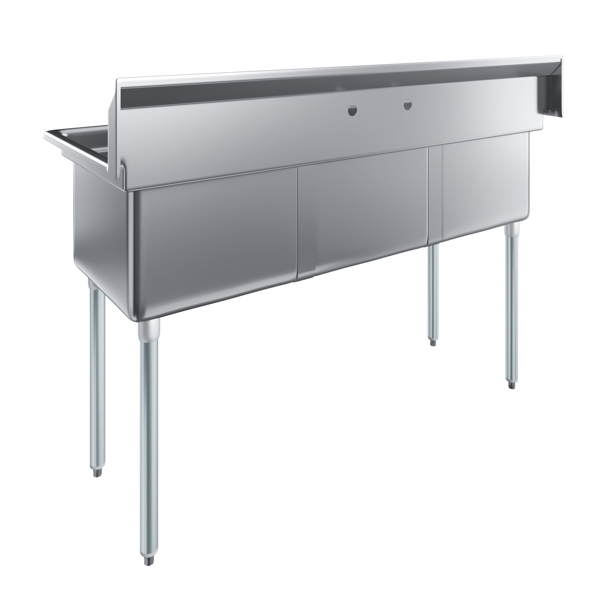 18″ x 18″ x 12″ Three Compartment Stainless Steel Commercial Kitchen Prep & Utility Sink | NSF