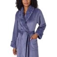 thumbnail image 3 of Carole Hochman Women's Shawl Collar Plush Robe (Indigo Undertone,3X), 3 of 8