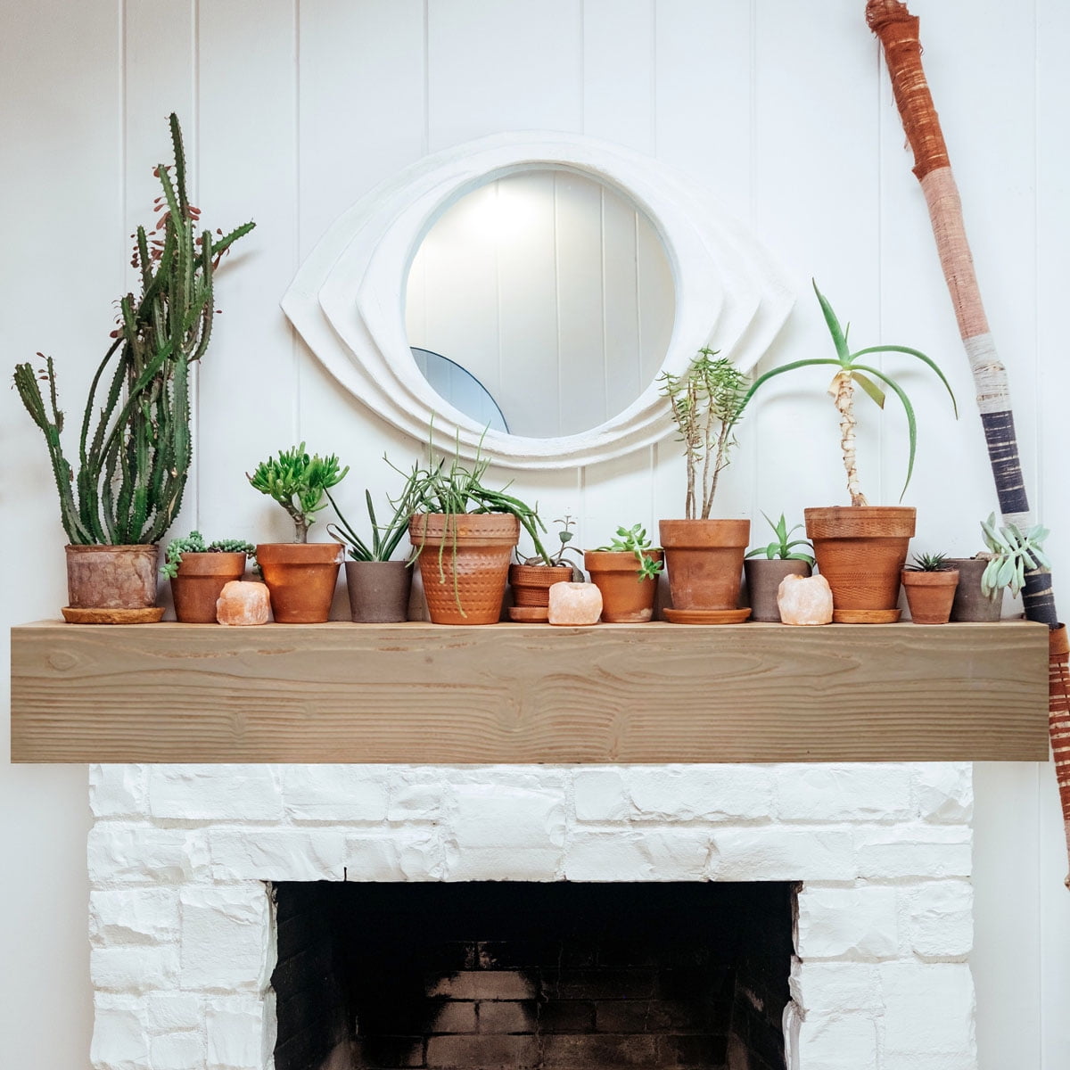 6"H x 10"D x 48"W Knotty Pine Faux Wood Fireplace Mantel, Walnut Stain