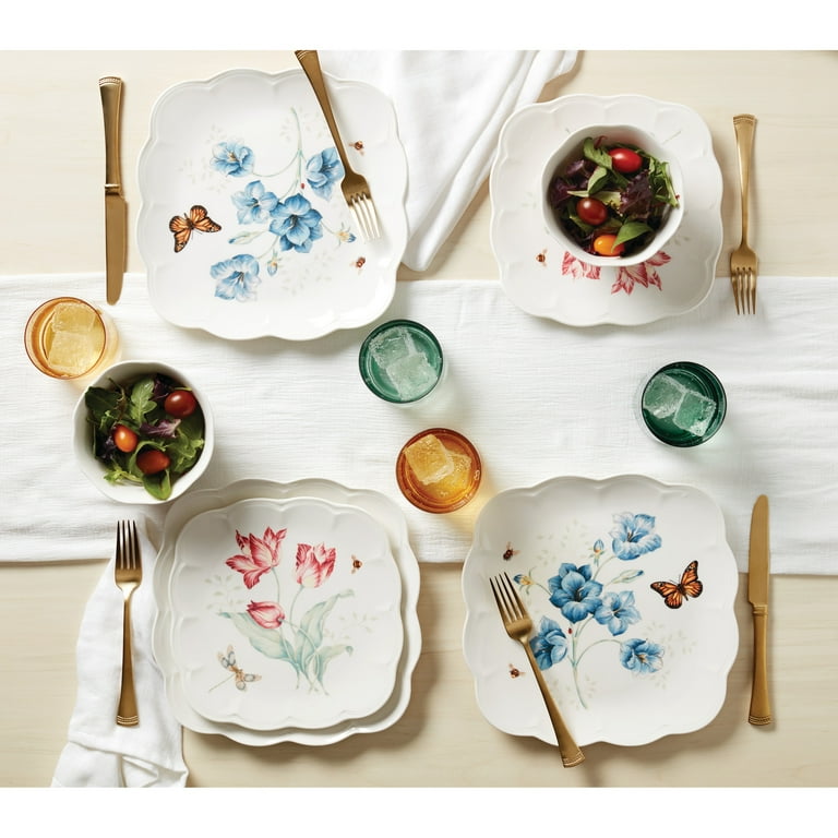 Lenox Butterfly Meadow Square Dinner Plate, Set of