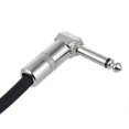 thumbnail image 2 of ammoon 3-Pack Guitar Effect Pedal Instrument Patch Cable 15cm/ 0.5ft Long with 1/4 Inch 6.35mm Silver Right Angle Plug Black PVC Jacket, 2 of 5
