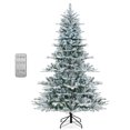 thumbnail image 1 of Costway 7 FT Snow Flocked Artificial Christmas Tree with 1119 PVC & PE Tips 620 LED Lights, 1 of 10