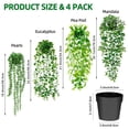 thumbnail image 2 of Paquete de 4 plantas colgantes artificiales Palonu con maceta para interiores y exteriores, 2 of 6