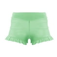 thumbnail image 3 of JIUWEN Girls Athletic Ruffle Shorts High Waisted Yoga Dance Shorts Comfy Workout Gymnastics Shorts-Light Green-140,Ruffle Shorts,Dance Outfits,Girls Athletic Shorts, 3 of 3