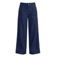 thumbnail image 4 of JGGSPWM Women's High Waisted Wide Leg Jeans Stretchy Baggy Denim Pants Solid Color Casual Loose Fit Trousers with Pockets Blue XXL, 4 of 8