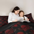 thumbnail image 5 of jejeloiu Gothic Skull Twin Comforter Sets,Red Black Bedding Set For Boys Girls Reversible 2-Piece, 5 of 8