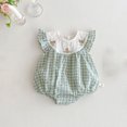 thumbnail image 1 of Body a cuadros de verano 2025 para niñas, monos infantiles con bonito conejito bordado, ropa dulce para bebés de 0 a 2 años, vestido para hermanas, 1 of 6