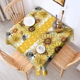 thumbnail image 2 of Yellow Dot Sunflower Bee Pattern Square Tablecloth,Waterproof Square Table Cover,Wipeable Spillproof Washable Table Cover for Home Kitchen Party Decor 42"X42"(107x107cm), 2 of 6