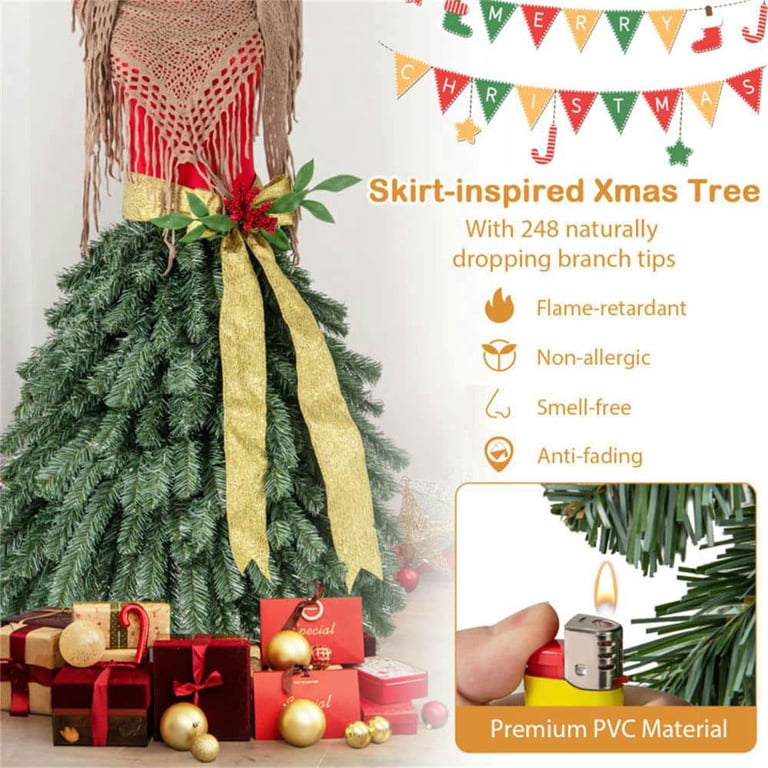 walmart dress form christmas tree Spaco 5 FT Pre-lit Mannequin Artificial Christmas Tree Dress Form,  Christmas Tree for Indoor Holiday Decoration, Green