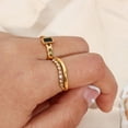 thumbnail image 5 of Stainless Steel Diamond Simulant Ring Geometric Thin Band Electroplated For Women Fashion Accessory Lustrously, 5 of 5