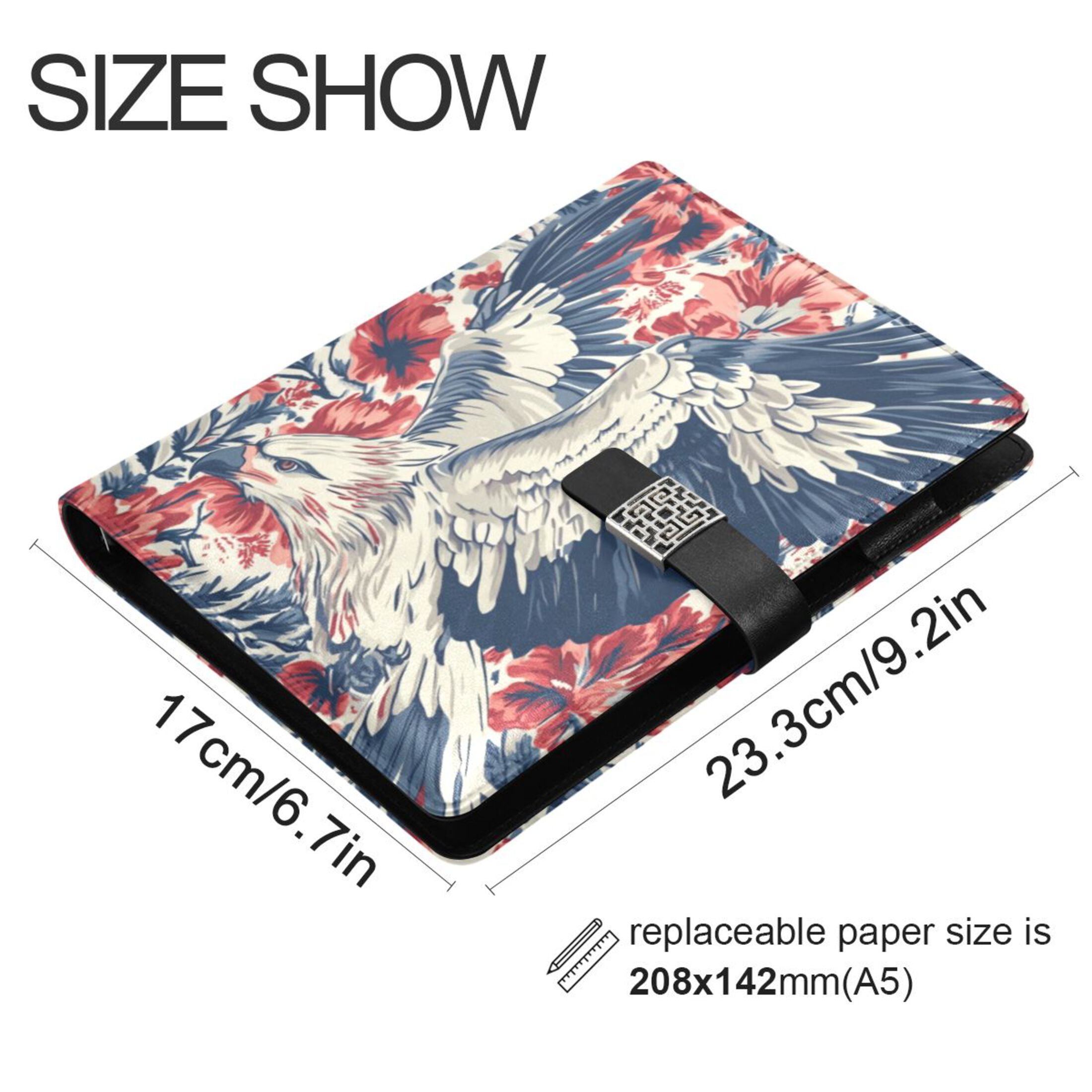 Leather Planner Leather Notebook Notebook Journal Binder Design Pen Pocket Design Convenient for Storage Colored Eagle