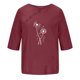 thumbnail image 4 of Blusas de Manga Corta para las Mujeres Impreso Cuello Redondo Camiseta, Top de Algodón de Imitación Casual para el Hogar Y Diario, 4 of 4