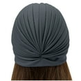 thumbnail image 3 of Mikilon Women New Elastic Neck Caps Solid Color Fringe Hats Indian Style Gemstone Decoration Hat, 3 of 5