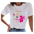 thumbnail image 1 of Pompotops Femmes Été Vintage Imprimé Casual Manches Courtes Tops Blouse, 1 of 5