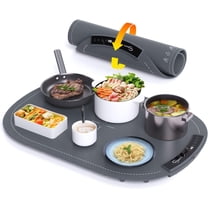 Warming Tray Mat, Silicone Food Warming Tray for Buffets & Parties, Electric Heating Mat for Food with 8 Temperature Settings, Roll-Up Storage