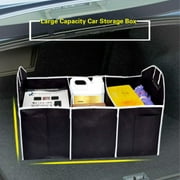Car Trunk Organizer Cargo Organizer Folding Caddy Storage Collapse Bag Bin for Car Truck SUV 3 Section Collapsible Storage Box Black Podofo