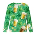 thumbnail image 4 of Levmjia Womens Sweatshirts Fashion Loose Round Neck Solid Color Long Sleeve St. Patrick's Day Printed Casual Shirt Holiday Breathable Comfortable Work Home Wear, 4 of 7