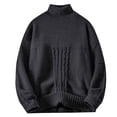 thumbnail image 2 of Men's Thickened Turtleneck Knit Pullover Sweater Winter Long Sleeve Heavyweight Warm, 2 of 5