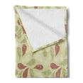 thumbnail image 2 of Paisley Soft Flannel Fleece Throw Blanket, Modern Design with Floral Like Patterns on the Leaf Like Shapes Print, Cozy Plush for Indoor and Outdoor Use, 70" x 90", Red and Pale Green, by Ambesonne, 2 of 5