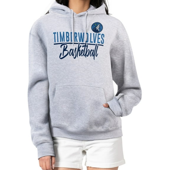Women's G-III 4Her by Carl Banks Heather Gray Minnesota Timberwolves Graphics Fleece Pullover Hoodie