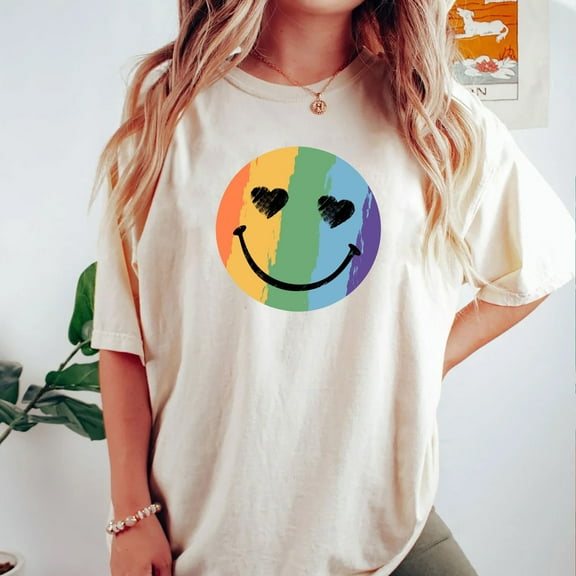 Rainbow LGBT Cute Shirt, Queer Happy Face Shirt, LGBTQ Gift Idea, Pride Day Shirt 14293215