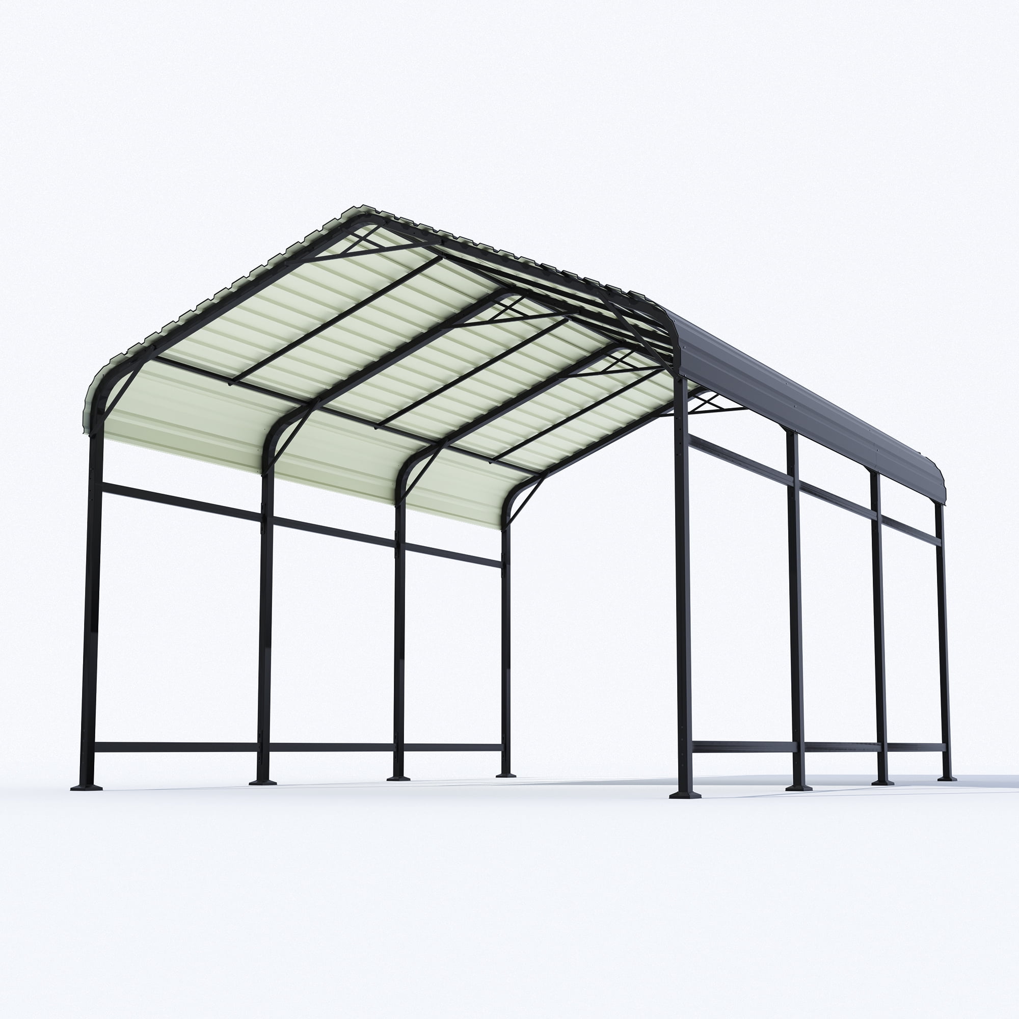 Patiowell 10'x15' Outdoor metal Carport, Heavy-Duty Steel Structure with Enhanced Base, All-Weather Shelter for Cars, Trucks, Boats, Tractors & Outdoor Use