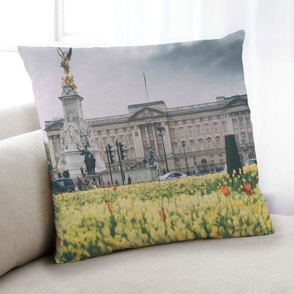Ahgly Company Sites Buckingham Palace Indoor Throw Pillow, 18 inch by 18 inch
