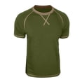 thumbnail image 4 of FINALGANG Mens Solid Color Crew Neck Short Sleeve Contrast Stitch Raglan TShirt For Casual Daily Wear Weekend Gatherings Outdoor Casual Activities Green S, 4 of 7