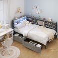thumbnail image 4 of Twin Corner Daybed with Storage Drawers, Bookcase Headboard, LED Lighting & USB Charging Station, 4 of 9