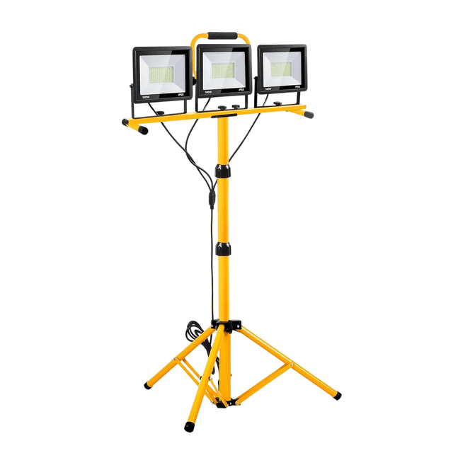 Tripie Con 3 Reflectores Bloosom Portatil Led Y Ajustable 300W Amarillo