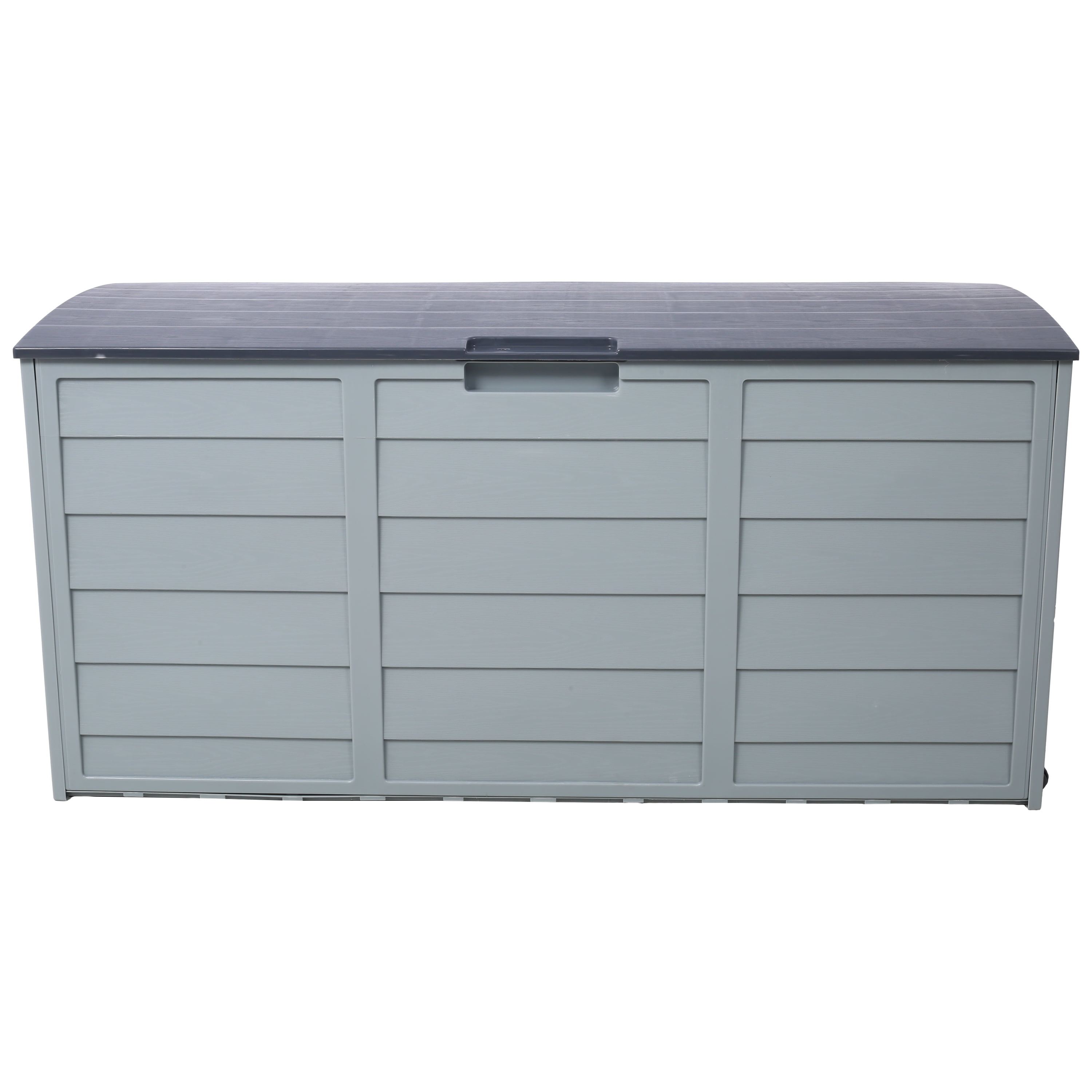 BaPiPro 75 Gallon Outdoor Deck Storage Box with Wheels, Weather-Resistant Resin Patio Organizer for Cushions, Toys & Tools, Gray