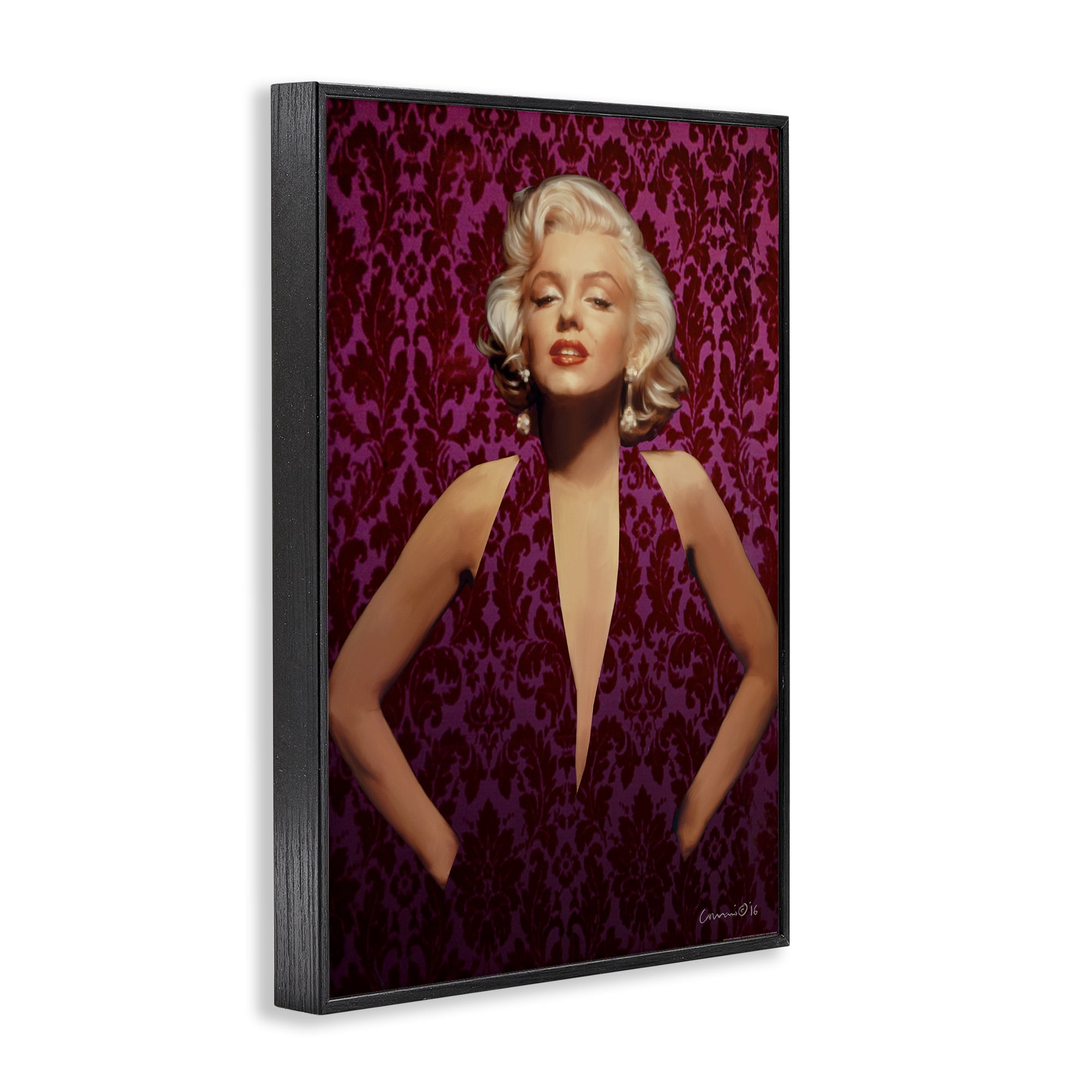 Stupell Industries Victorian Patterned Marilyn Novelty Painting Black Framed Art Print Wall Art, 20 x 30