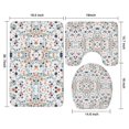 thumbnail image 3 of Light Pioneer Flower Pattern Bathroom Rugs Sets 3 Piece,Toilet Cover Set,Absorbent Non Slip Bathroom Mats Sets with U-Shaped Contour Rug Toilet Rug Set, 3 of 5