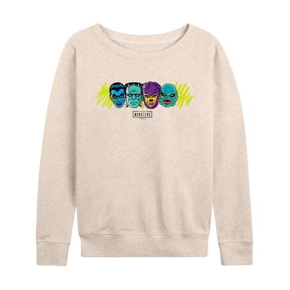 Universal - Horizontal Chest Lightweight French Terry Wide Neck Long Sleeve Graphic Shirt