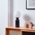 thumbnail image 6 of Brightech Mila Tall LED Table Lamp - Bedside Reading Light with Elegant Marble Base, Globe Lamp Shade - Modern Desk and Nightstand Lamp with Ambient Lighting for Bedroom, Living Room, Office - Black, 6 of 8