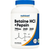 Nutricost Betaine HCl   Pepsin 790mg, 240 Capsules - Vegan, Non-GMO Supplement