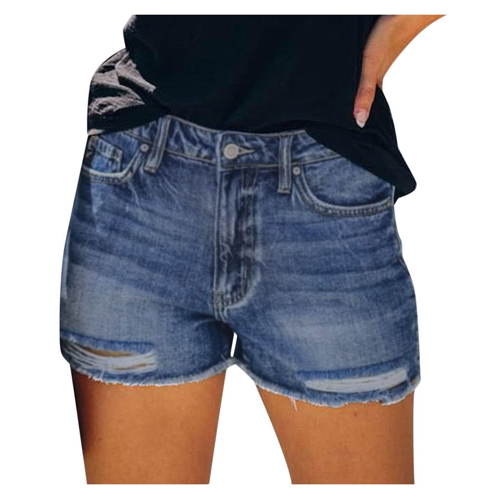 Frehsky jeans for women Women's Fashion High Waist Denim Shorts Blue