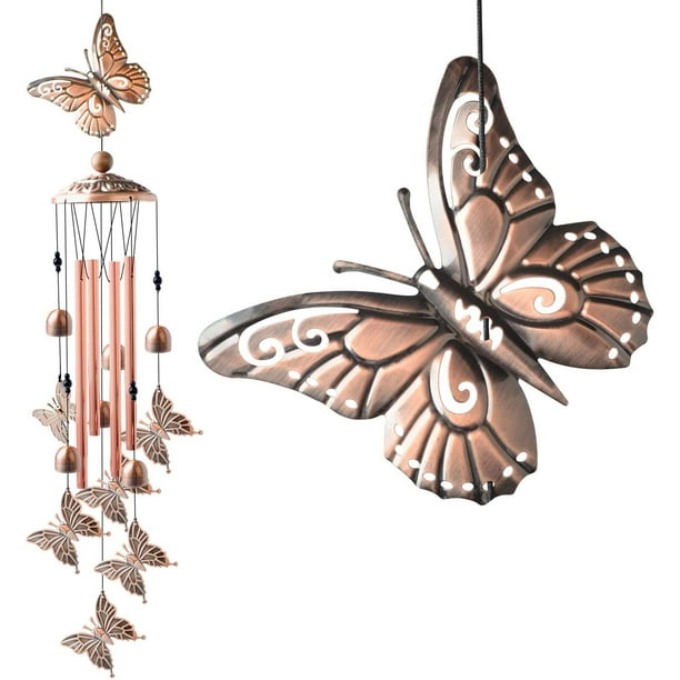 Butterfly Wind Chime Retro Garden Decoration Metal Romantic Butterfly