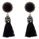 thumbnail image 1 of Pendientes largos Qarigey con Borlas de Cristal Bohemio para Mujer Joyería Vintage Llamativa Negro, 1 of 6