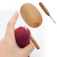 thumbnail image 3 of Wooden Darning Egg, Socks Sewing Tools Easy Grip Sturdy Durable with Needle for Clothing, 3 of 8