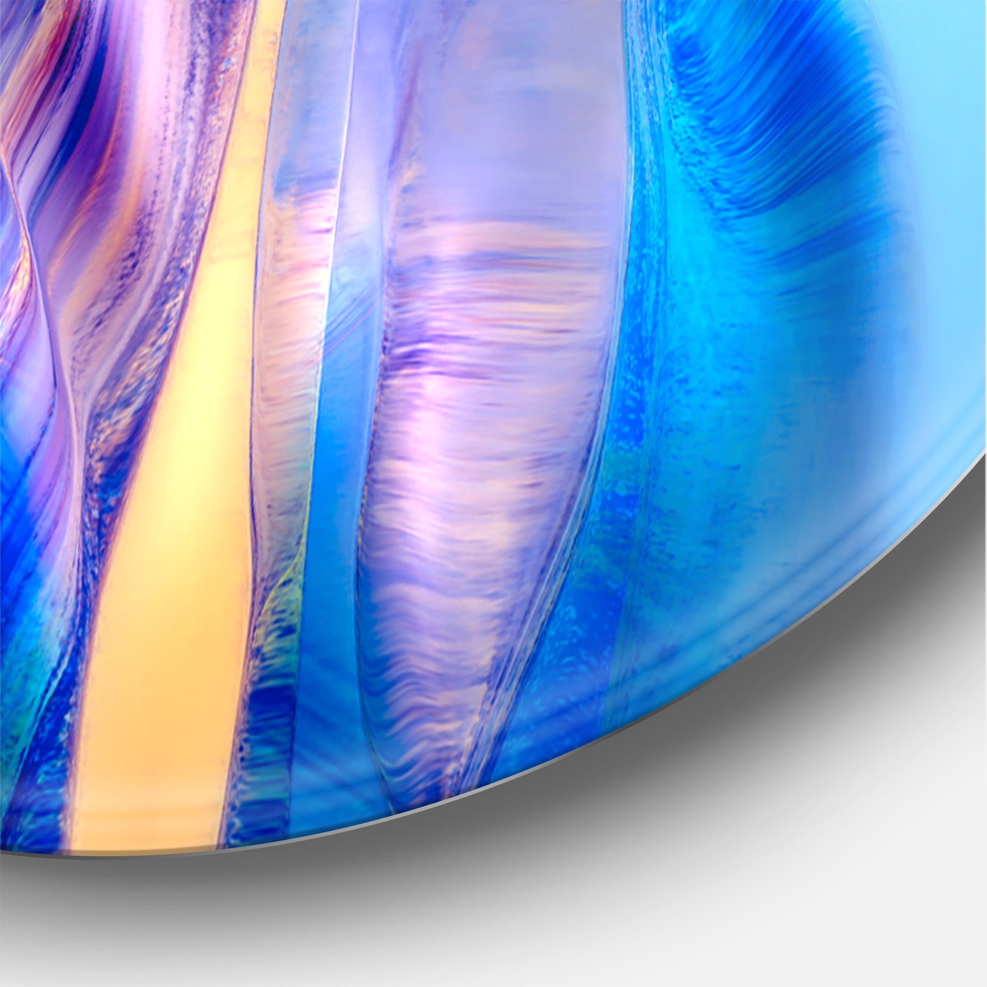 Designart 'Abstract Colorful Twisted Wavy Shape In Motion' Modern Circle Metal Wall Art 11x11 - Disc of 11