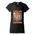 thumbnail image 2 of Wild Bobby, Kansas City 2020 World Champions KC Fantasy Football Fans ,Sports, Women Standard V-Neck Tee, Black, Small, 2 of 4