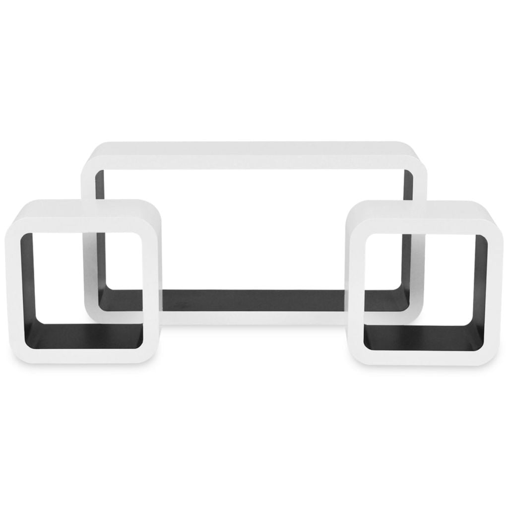 Kepooman Home Office MDF Floating Wall Display Shelf for Book/DVD Storage, White & Black Kepooman Home Office MDF Floating Wall Display Shelf for Book/DVD Storage, White & Black