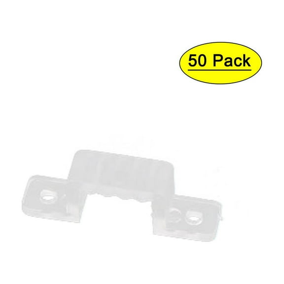 Unique Bargains 15mm x 7mm Plastic Light Strip Fixing Mounting Bracket Clear 50pcs