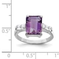 thumbnail image 2 of 925 Sterling Silver Rhodium-plated Amethyst and Cubic Zirconia Ring Size 6, 2 of 5