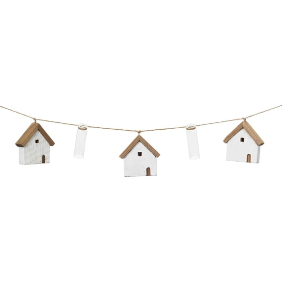Melrose House and Tube Vase String Christmas Garlands - 2.25' x 3.5" - Set of 2