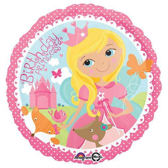 LOONBALLOON Sentiments Balloons, 18″ WOODLAND PRINCESS HAPPY BIRTHDAY