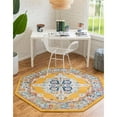 thumbnail image 2 of Unique Loom Parker Intricate Design Area Rug 7' 10 x 7' 10 Octagon Yellow/Beige, 2 of 2